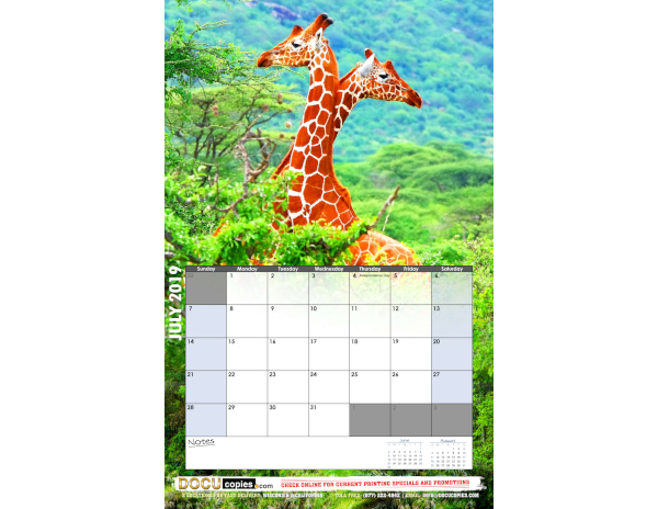 DocuCopies.com Wild Animals Calendar